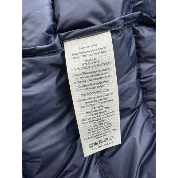 Eddie Bauer 650 FP StratusTherm Down Vest Womens XL Blue Puffer Full Zip NEW - Picture 9 of 11